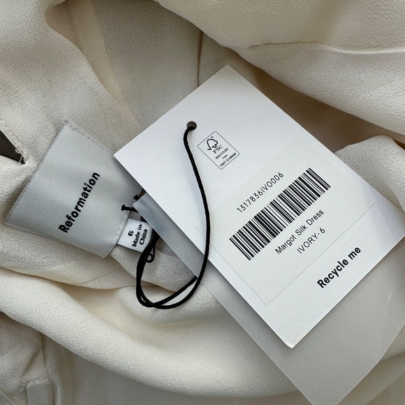 Reformation Margot Wedding Dress Gown Silk Satin Ivory Mermaid Train With Tags 6 - Picture 4 of 14